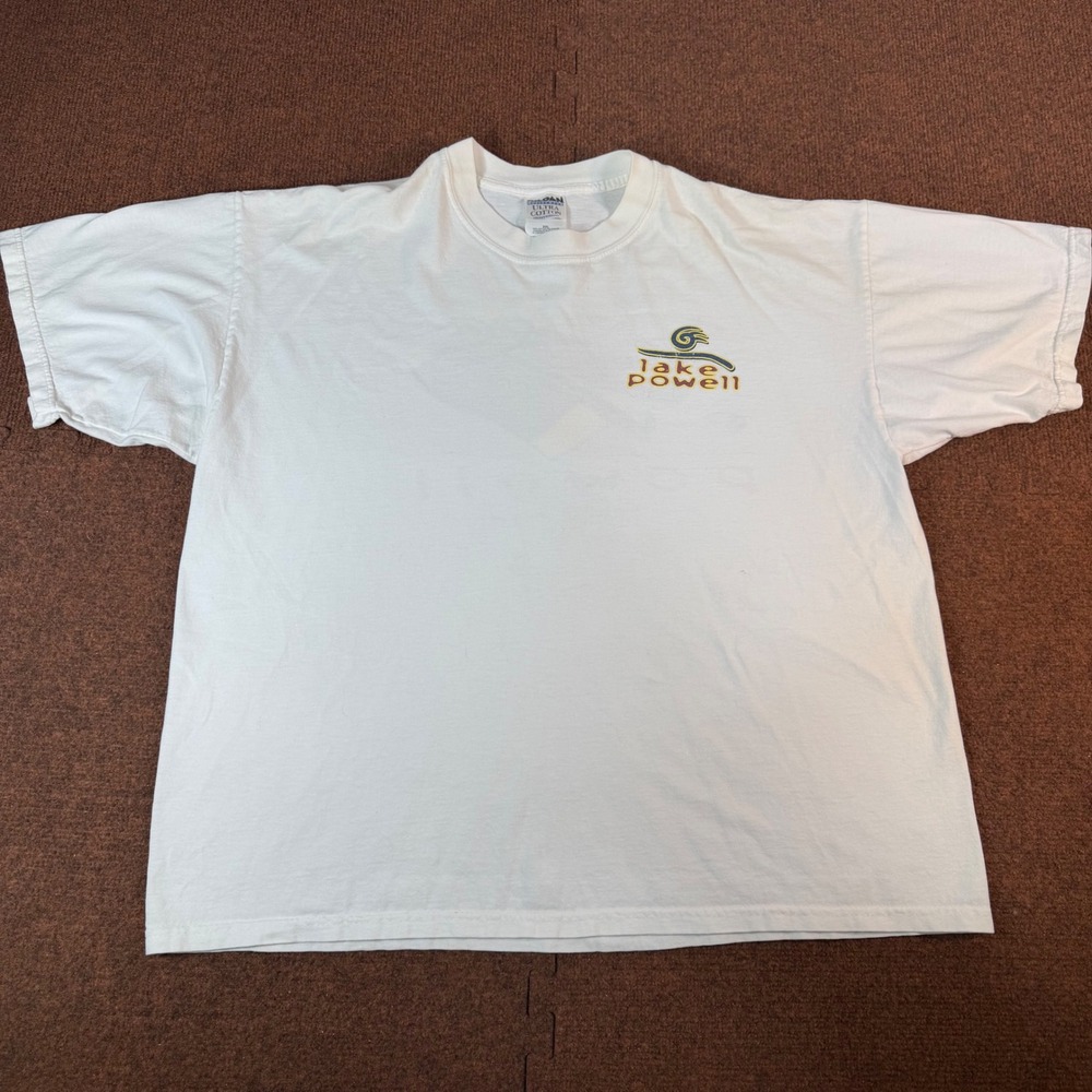 Gildan Lake Powell T Shirt Mens XXL White Graphic Souvenir Active Gear 2890